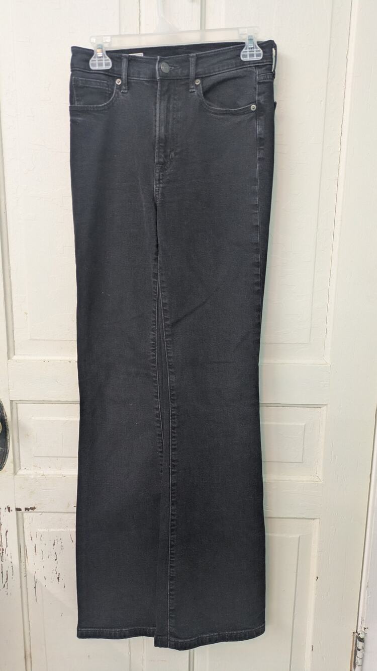 GAP 70's Flare High Rise Jeans Womens 27/4Tall black